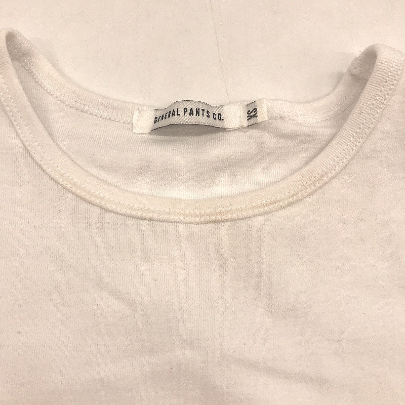 General Pants Co White Cotton Blend Cropped Short Sleeve Tee Ladies Size XS