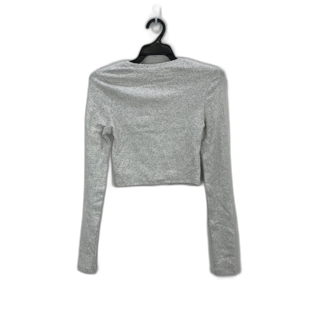 General Pants Co Grey Cotton Blend Cropped Long Sleeve Tee Ladies Size S