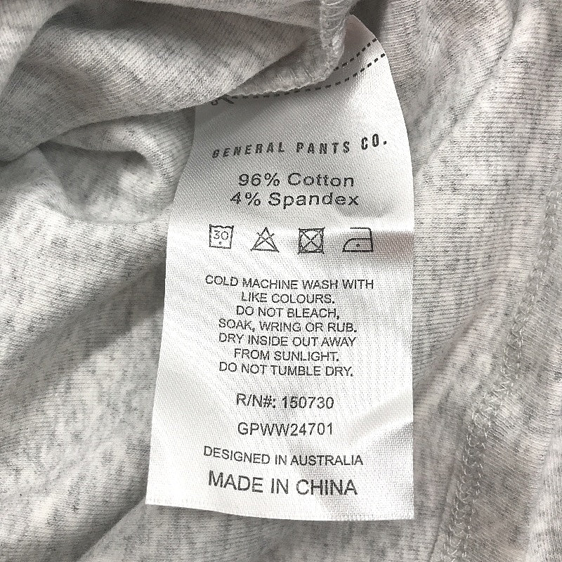 General Pants Co Grey Cotton Blend Cropped Long Sleeve Tee Ladies Size S