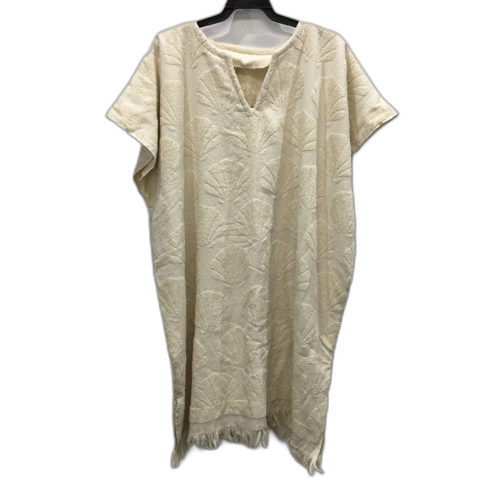 Sandy Cape Cream Beige Adult Cotton Fringed Beach Poncho One Size NEW