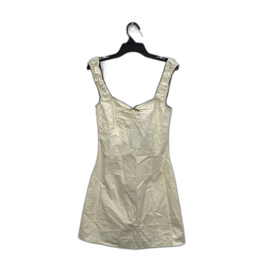 Lioness 'Fortune' Ivory Cotton Mini Zip Up Elastic Strap Dress Women Size XS NEW