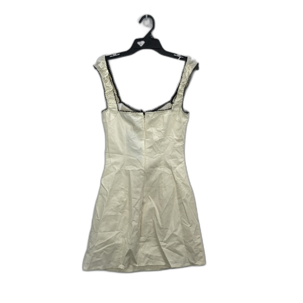 Lioness 'Fortune' Ivory Cotton Mini Zip Up Elastic Strap Dress Women Size XS NEW