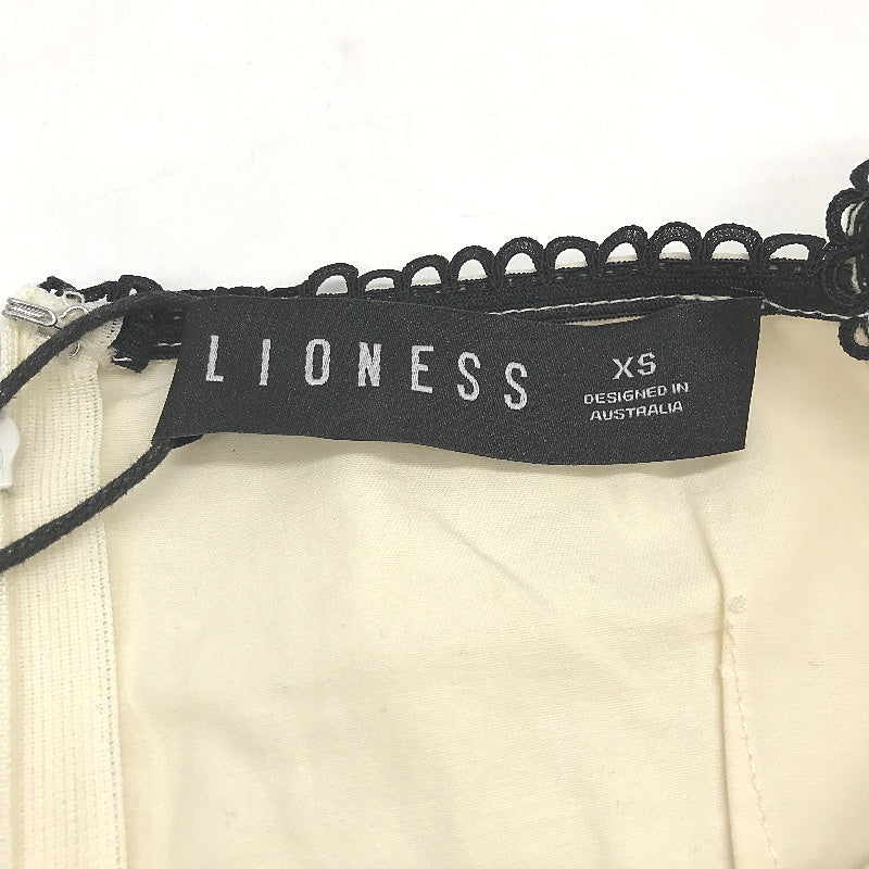 Lioness 'Fortune' Ivory Cotton Mini Zip Up Elastic Strap Dress Women Size XS NEW
