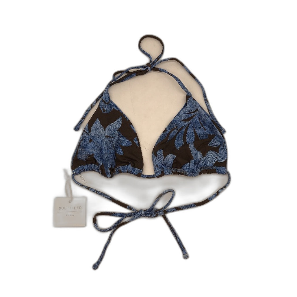 Subtitled 'Molly' Floral Print Adjustable Tie Up Bikini Top Women Size L NEW