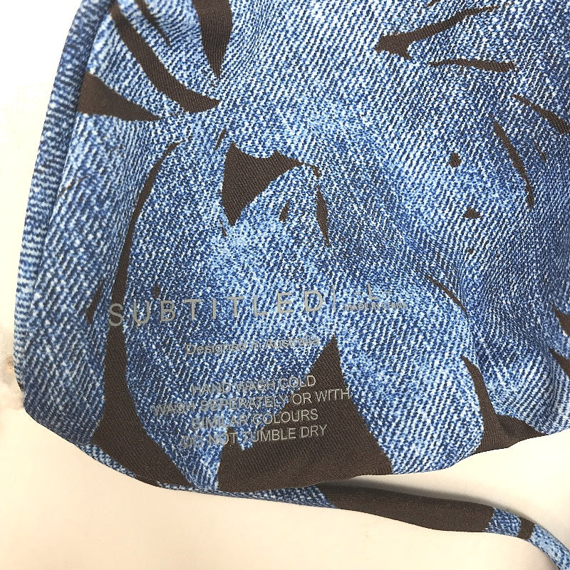 Subtitled 'Molly' Floral Print Adjustable Tie Up Bikini Top Women Size L NEW