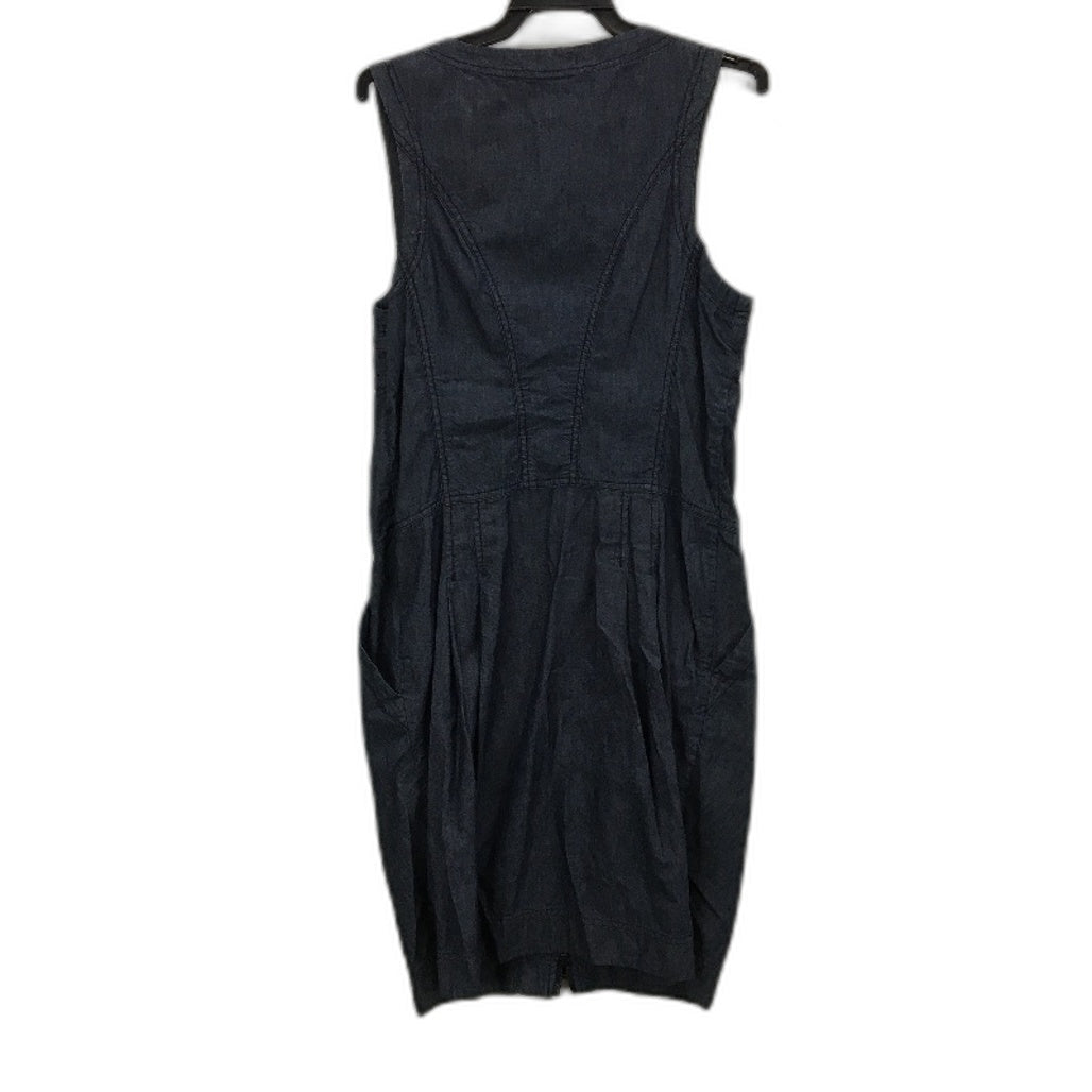 Max & Co Indigo Cotton Front Zip Sleeveless Overall Long Dress Womens Size 16