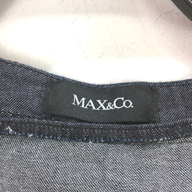 Max & Co Indigo Cotton Front Zip Sleeveless Overall Long Dress Womens Size 16