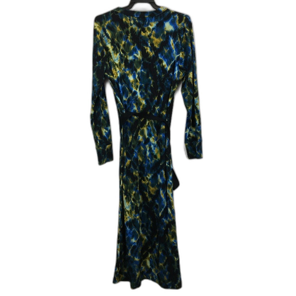 SABA Prisma Rib Multicolour Cotton Blend Long Sleeve Belted Dress Womens Size XL