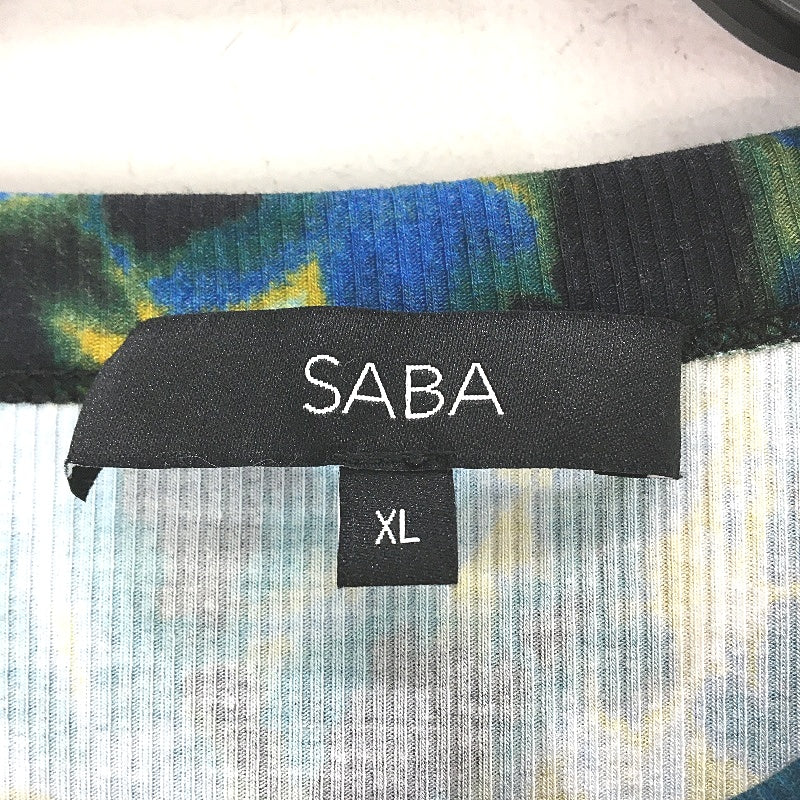 SABA Prisma Rib Multicolour Cotton Blend Long Sleeve Belted Dress Womens Size XL