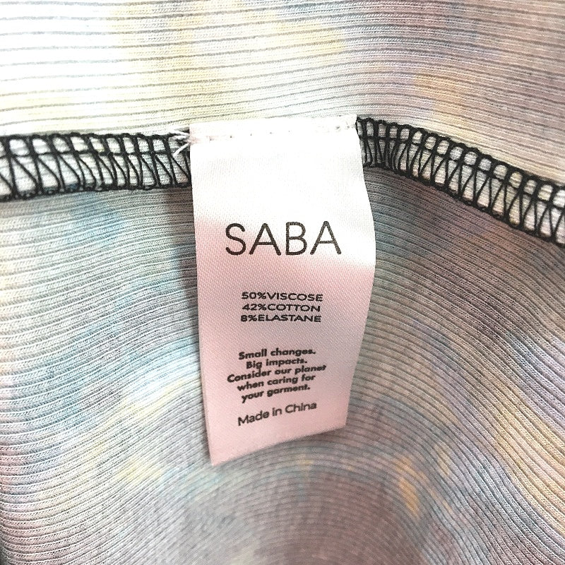 SABA Prisma Rib Multicolour Cotton Blend Long Sleeve Belted Dress Womens Size XL