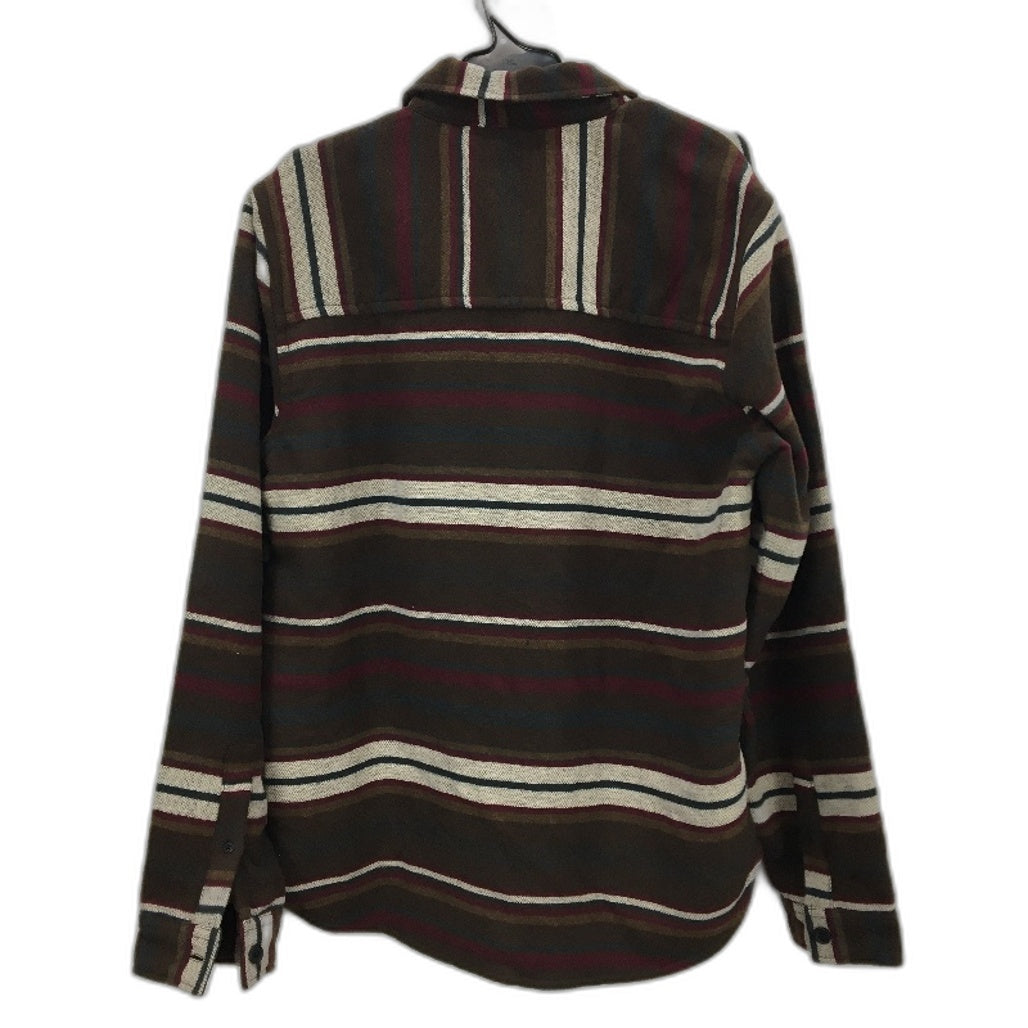 Maddox Boras Multicolour Brushed Stripe Long Sleeve Overshirt Mens Size M