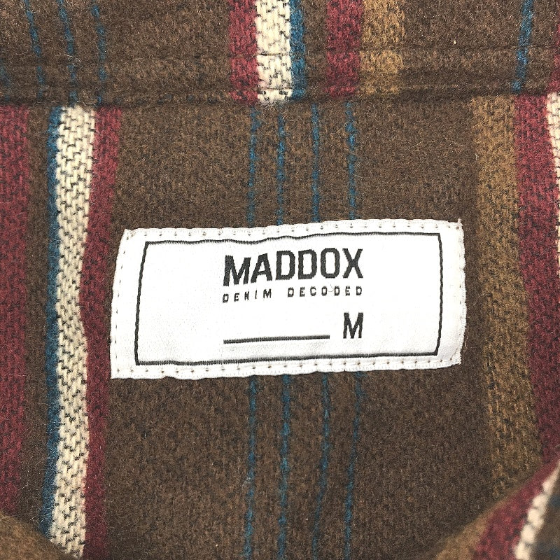 Maddox Boras Multicolour Brushed Stripe Long Sleeve Overshirt Mens Size M