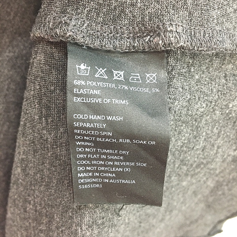 Bardot Dark Grey Round Neck Stretchy Long Sleeve Midi Dress Womens Size 10