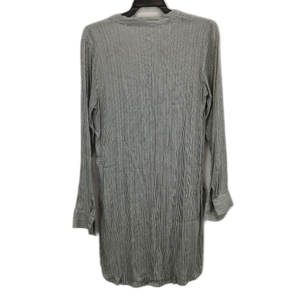 Seed Heritage Striped V Neck Long Sleeve Buttoned Shirt Dress Womens Size 12