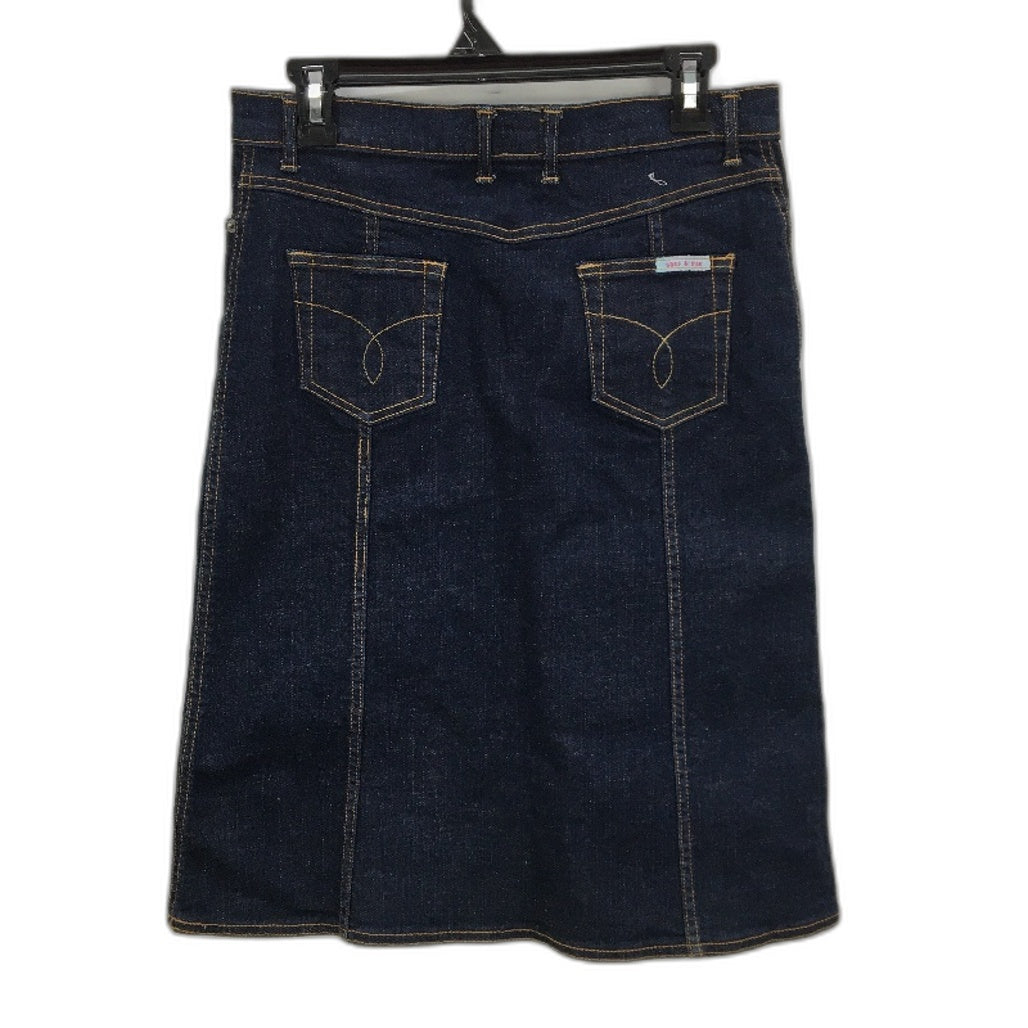 Sass & Bide Indigo Cotton Blend Denim A Line Midi Length Skirt Womens Size 10