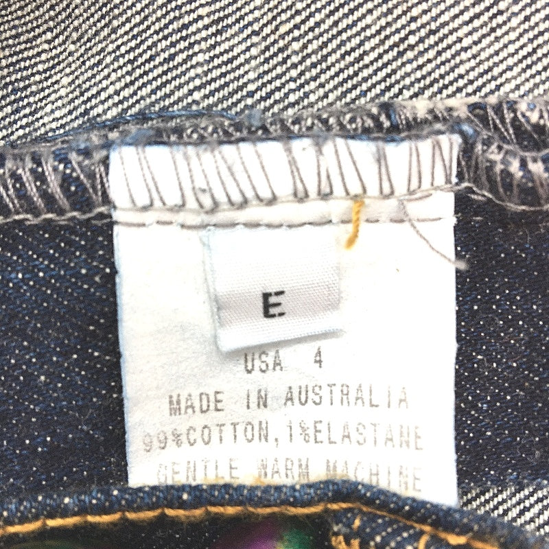 Sass & Bide Indigo Cotton Blend Denim A Line Midi Length Skirt Womens Size 10