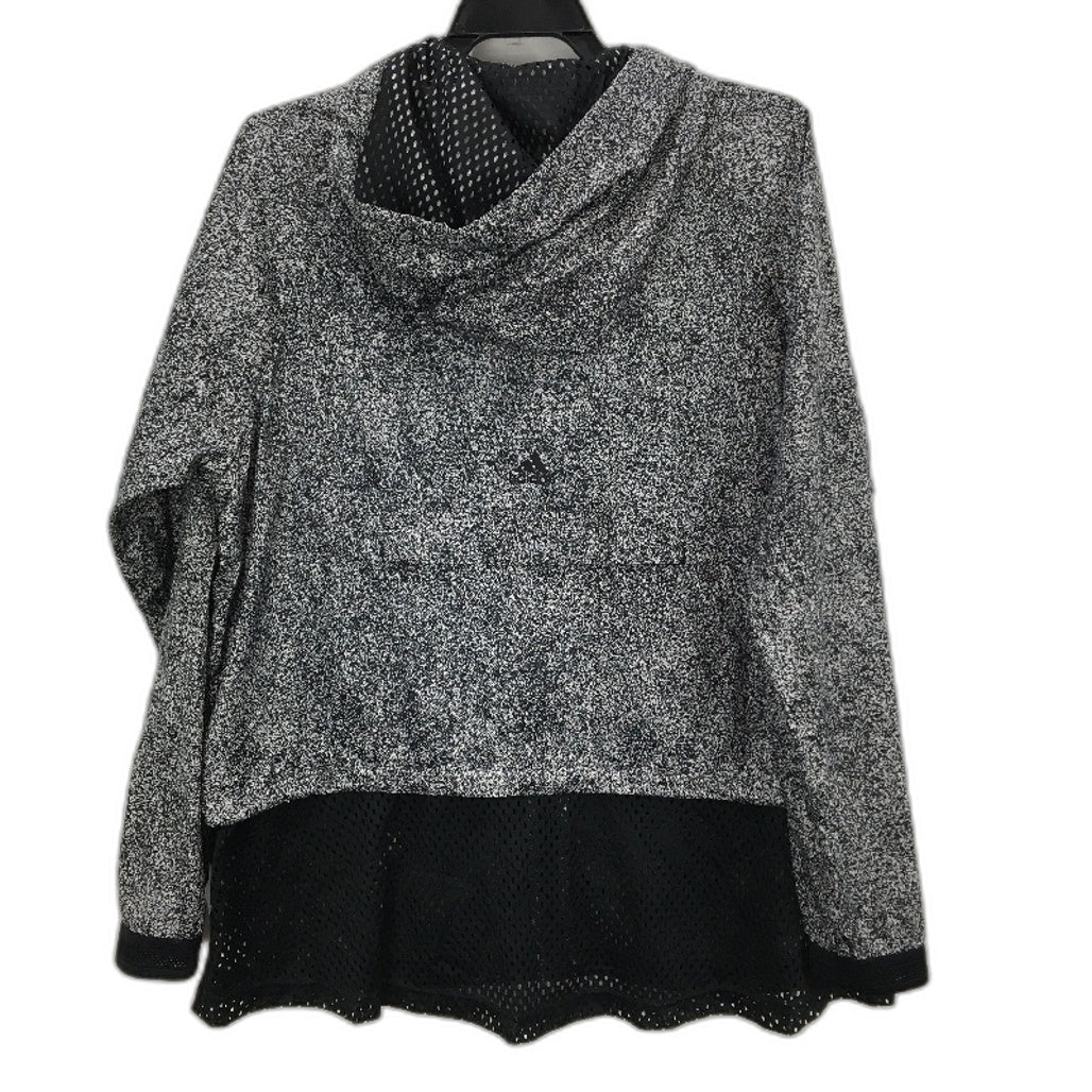 Adidas Black And White Pattern Light Weight Hooded Zip Jacket Womens Size 6