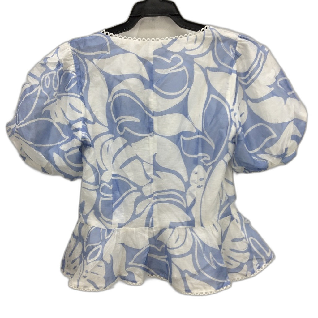 Portmans Felicity Cuba Days Square Neck Blue White Blouse Ladies Size 8 NEW