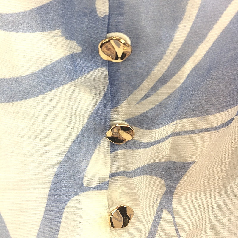 Portmans Felicity Cuba Days Square Neck Blue White Blouse Ladies Size 8 NEW