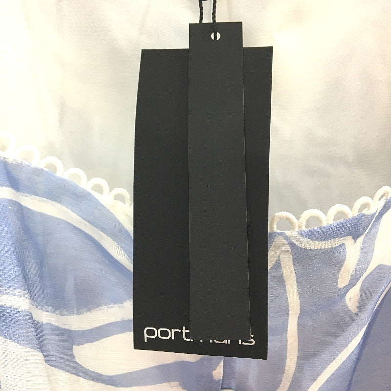 Portmans Felicity Cuba Days Square Neck Blue White Blouse Ladies Size 8 NEW