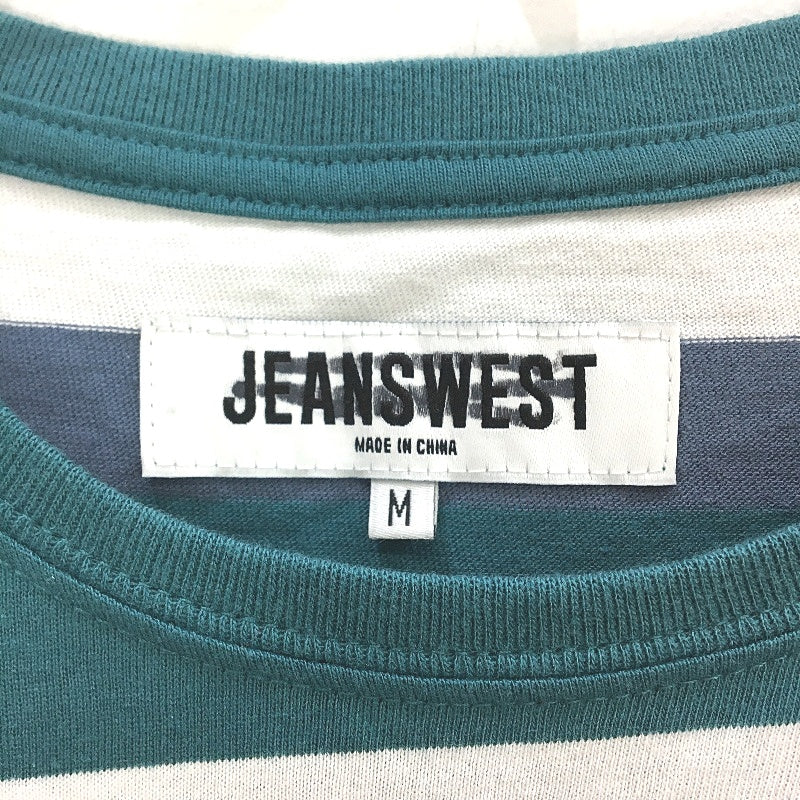 Jeanswest 100% Cotton Green Striped Crew Neck Short Sleeve Tee Mens M NEW