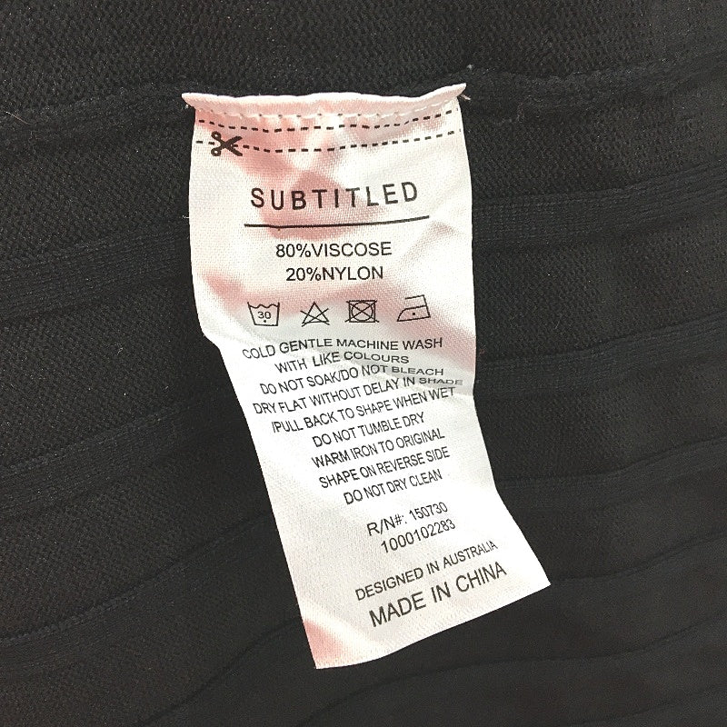 Subtitled Sophie Black Long Sleeve Ribbed Knit Maxi Dress Ladies Size L NEW