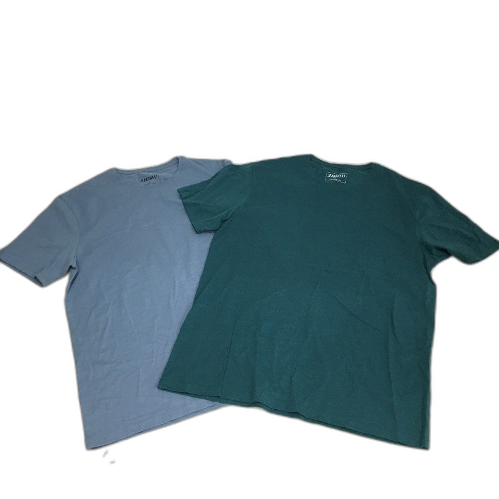 Jeanswest 2Pck 100% Cotton Green Blue SS Pablo Short Sleeve Tees Mens Size L NEW