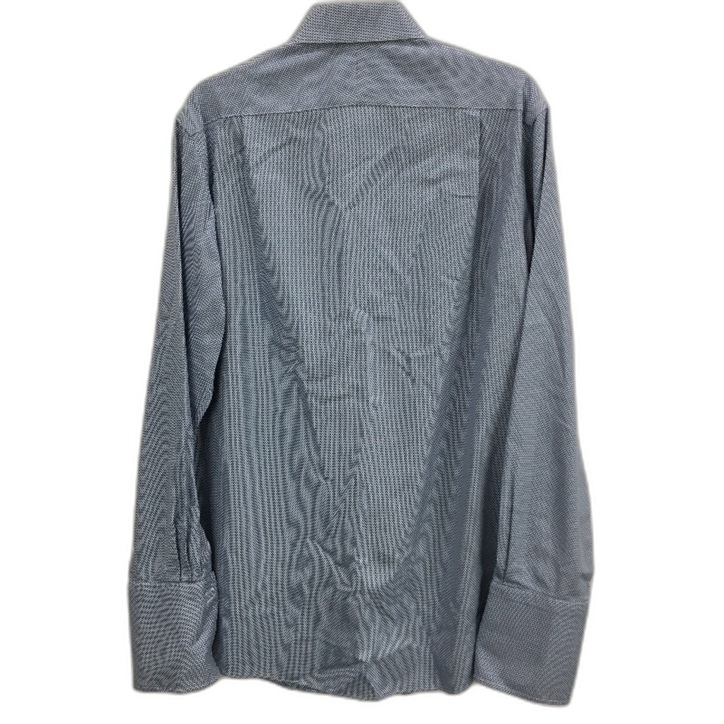 Charles Tyrwhitt Blue Non-Iron Textured 100% Cotton Shirt Mens Size 16 35In NEW