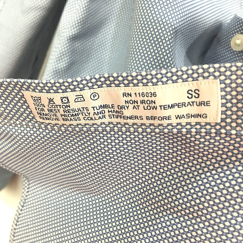 Charles Tyrwhitt Blue Non-Iron Textured 100% Cotton Shirt Mens Size 16 35In NEW