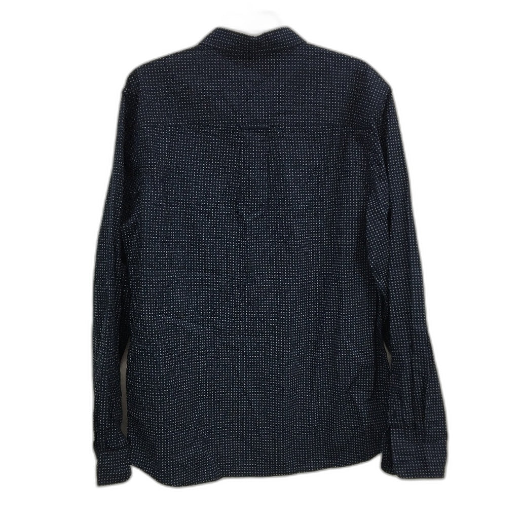 Jeanswest 100% Cotton Dark Navy Long Sleeve Patterned Shirt Mens Size L NEW