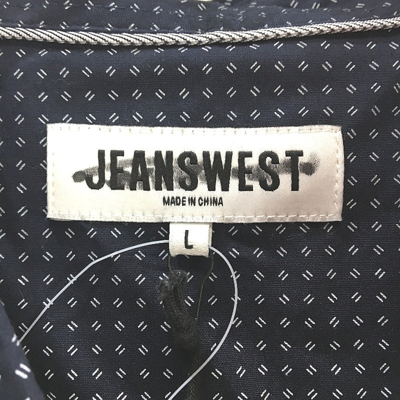 Jeanswest 100% Cotton Dark Navy Long Sleeve Patterned Shirt Mens Size L NEW