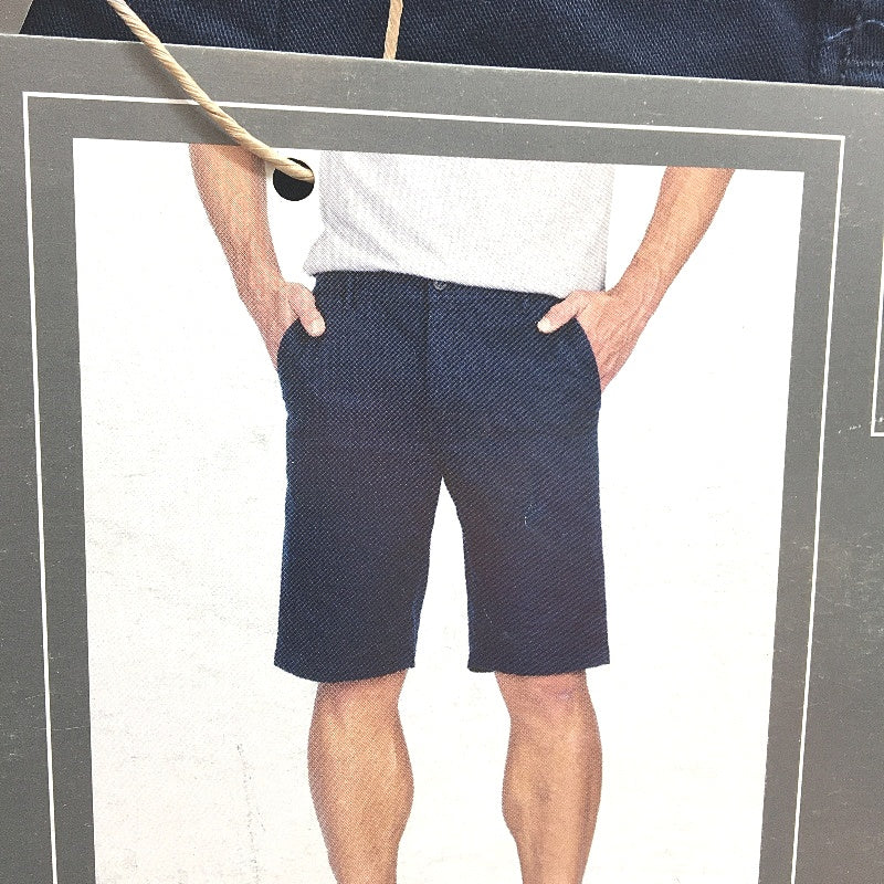Westbay Navy Blue Mens Cotton Classic Button Zip-Up Chino Shorts Size Small NEW