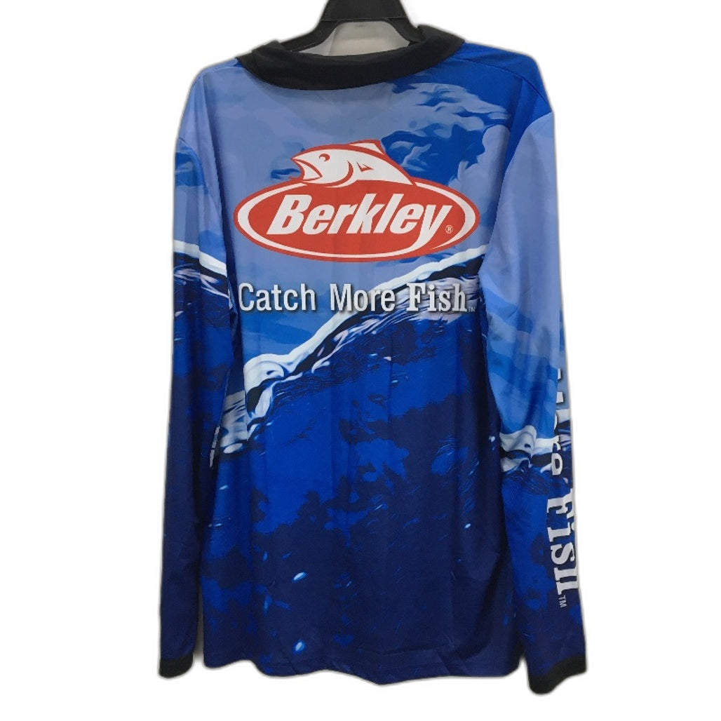Berkley Pro Fishing Jersey Long Sleeve Blue Polo Style Shirt Mens Size M NEW