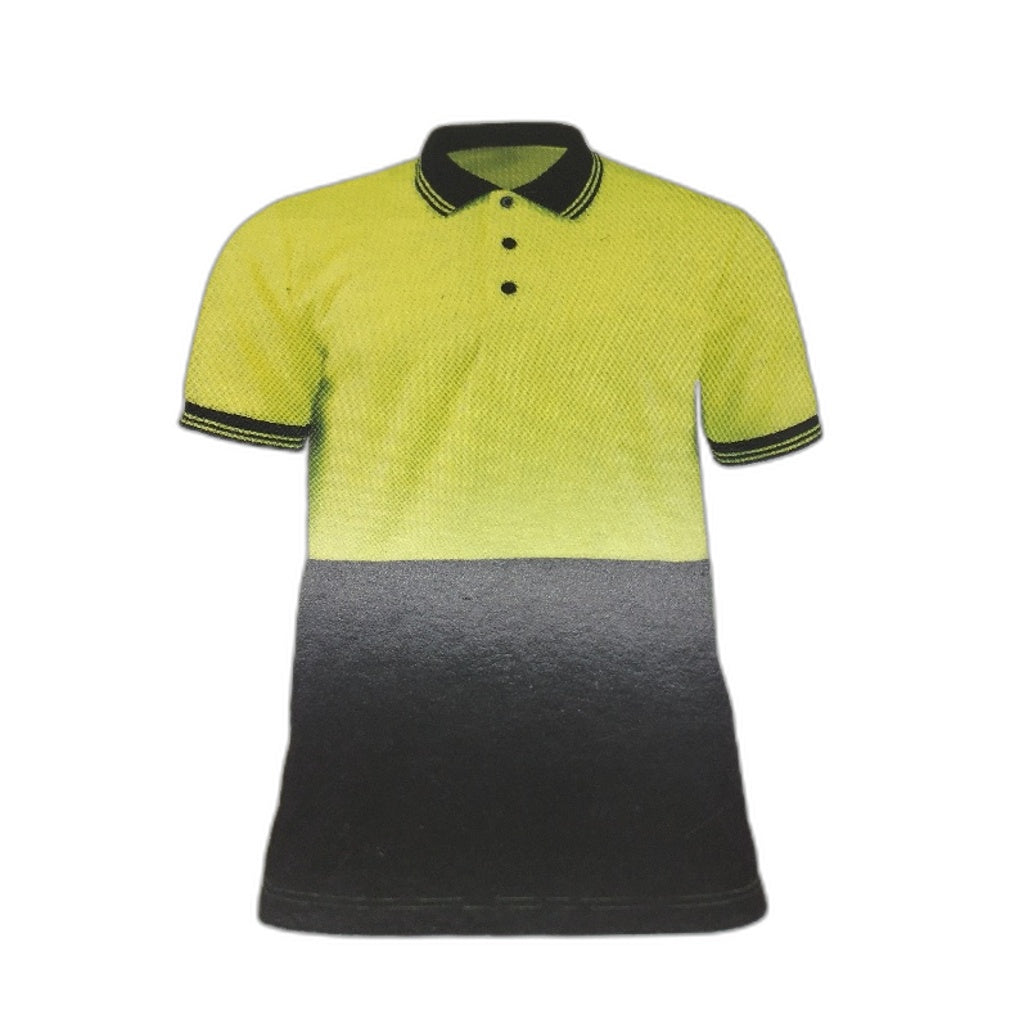 Workzone Green Hi-Vis Safety Collared Polo Short Sleeve Work Shirt Mens Sz L NEW