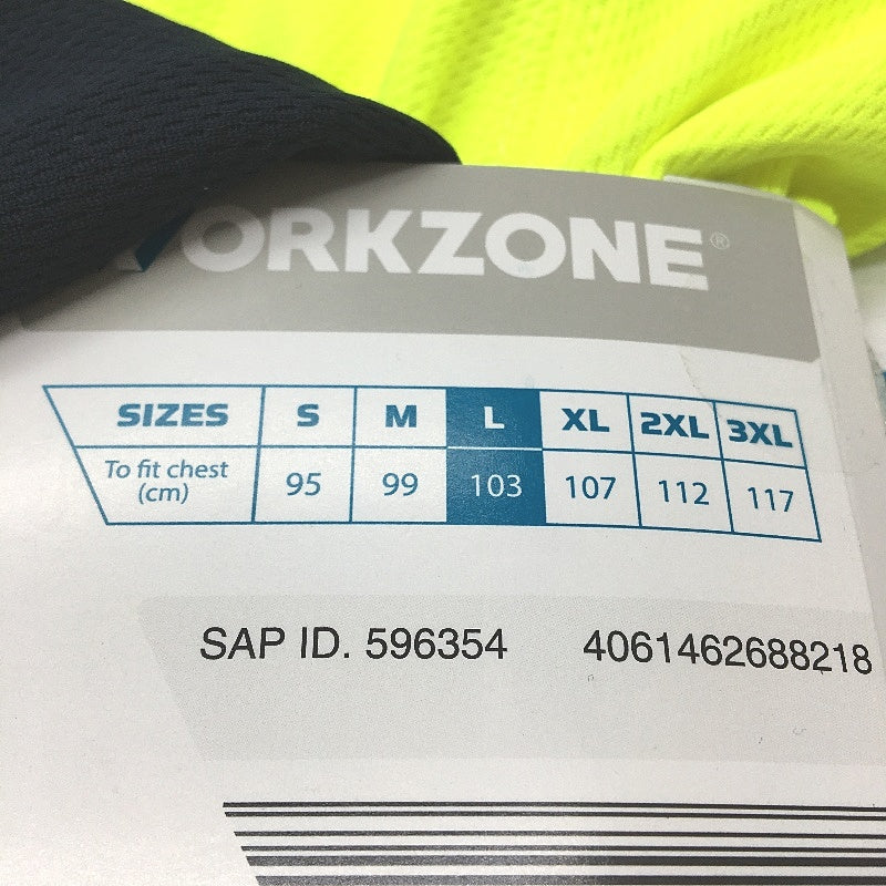 Workzone Green Hi-Vis Safety Collared Polo Short Sleeve Work Shirt Mens Sz L NEW