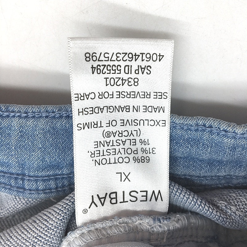 Westbay Light Blue Stretchy Drawstring Denim Sweat Shorts Mens Size XL NEW