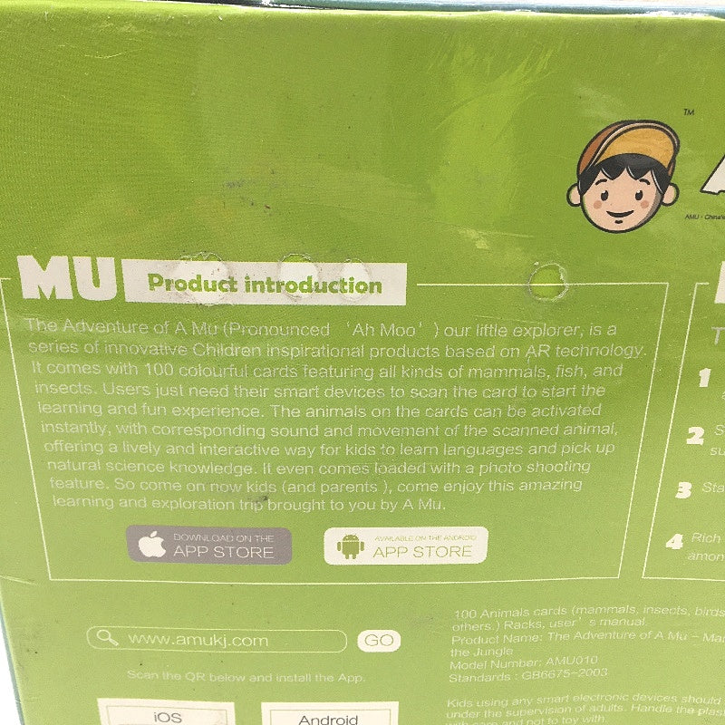 The Adventures of A Mu: Jungle AR Educational Card Game for Kids - Multicolored NEW
