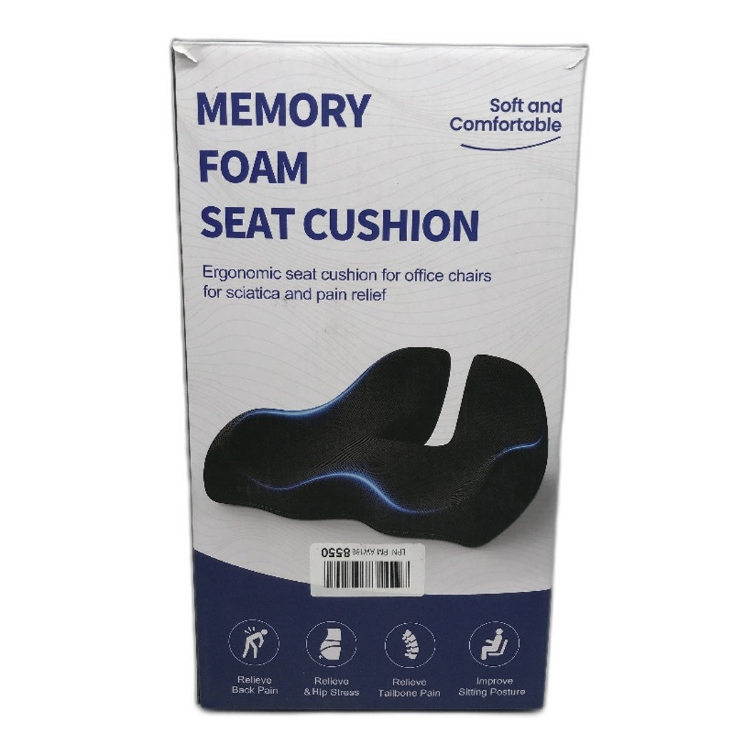 A-PCE XL Ergonomic Black Memory Foam Seat Cushion Sciatica & Pain Relief NEW