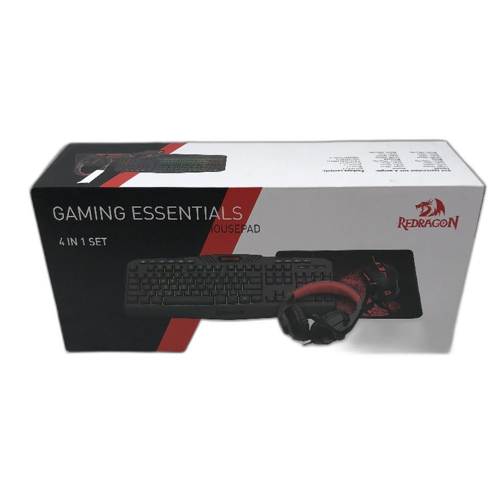 Redragon 2-in-1 Black/Red Full Sized Keyboard & Headset Gaming Essentials Set