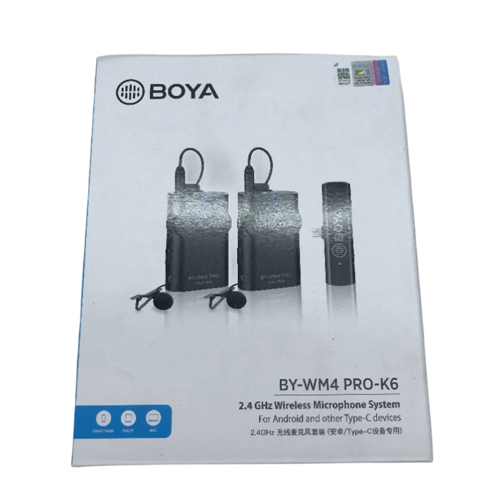 BOYA 2pk BY-WM4 PRO-K6 2.4GHz USB-C Wireless Microphone System For Vlogging NEW