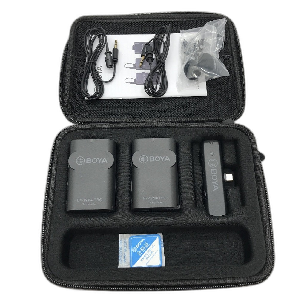BOYA 2pk BY-WM4 PRO-K6 2.4GHz USB-C Wireless Microphone System For Vlogging NEW