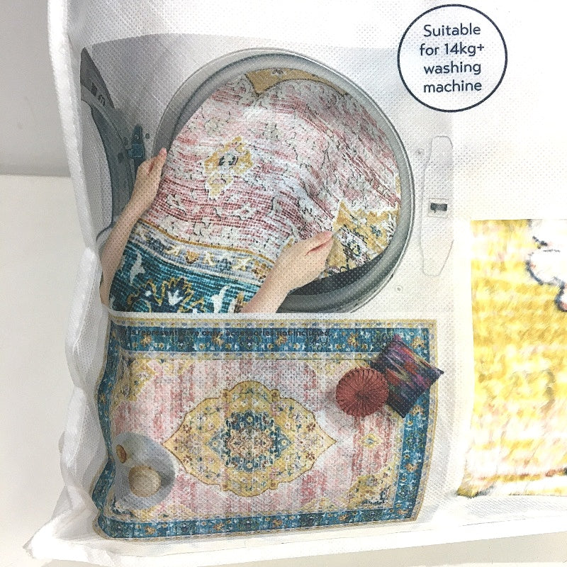 Kirkton House Bohemian Design Machine Washable Foldable Rug 1.8 x 2.7m NEW