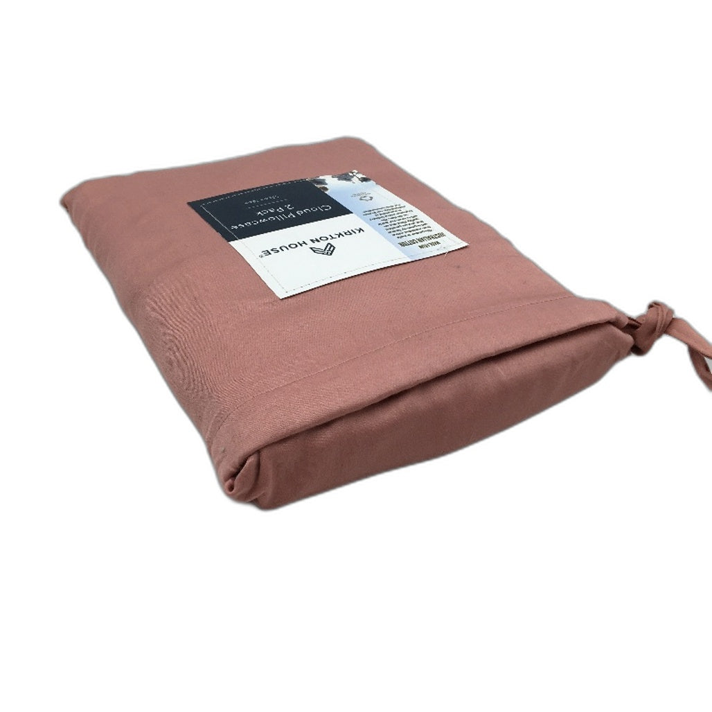 Kirkton House 2 Piece Cameo Pink 400TC Cotton Cloud Pillowcases NEW