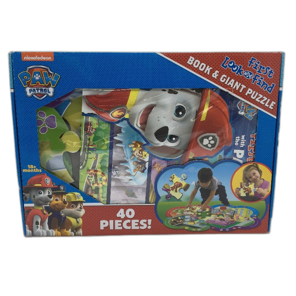 Nickelodeon Paw Patrol 40 Piece Look & Find Book and Giant Puzzle NEW