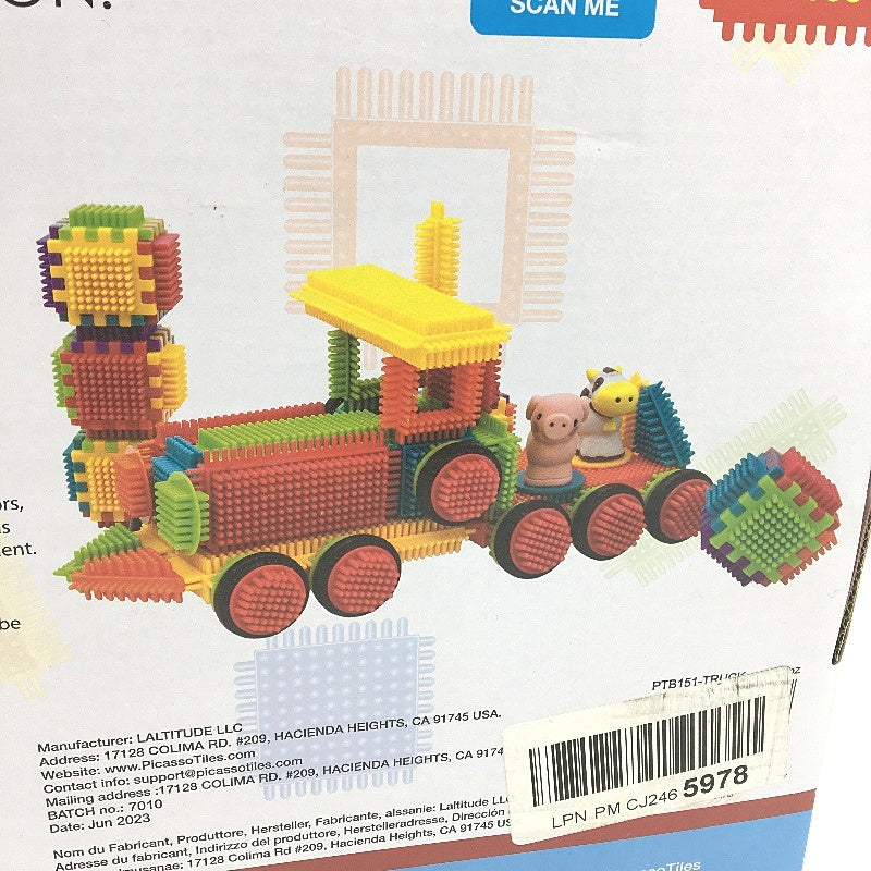 Picasso Tiles STEAM Bristle Lock 3D Building Tiles Truck Set Ages 3+ DEMO
