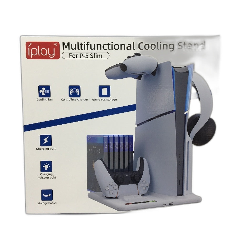 iPlay Multifunctional Cooling Stand Games Storage for P-5 Slim White NEW