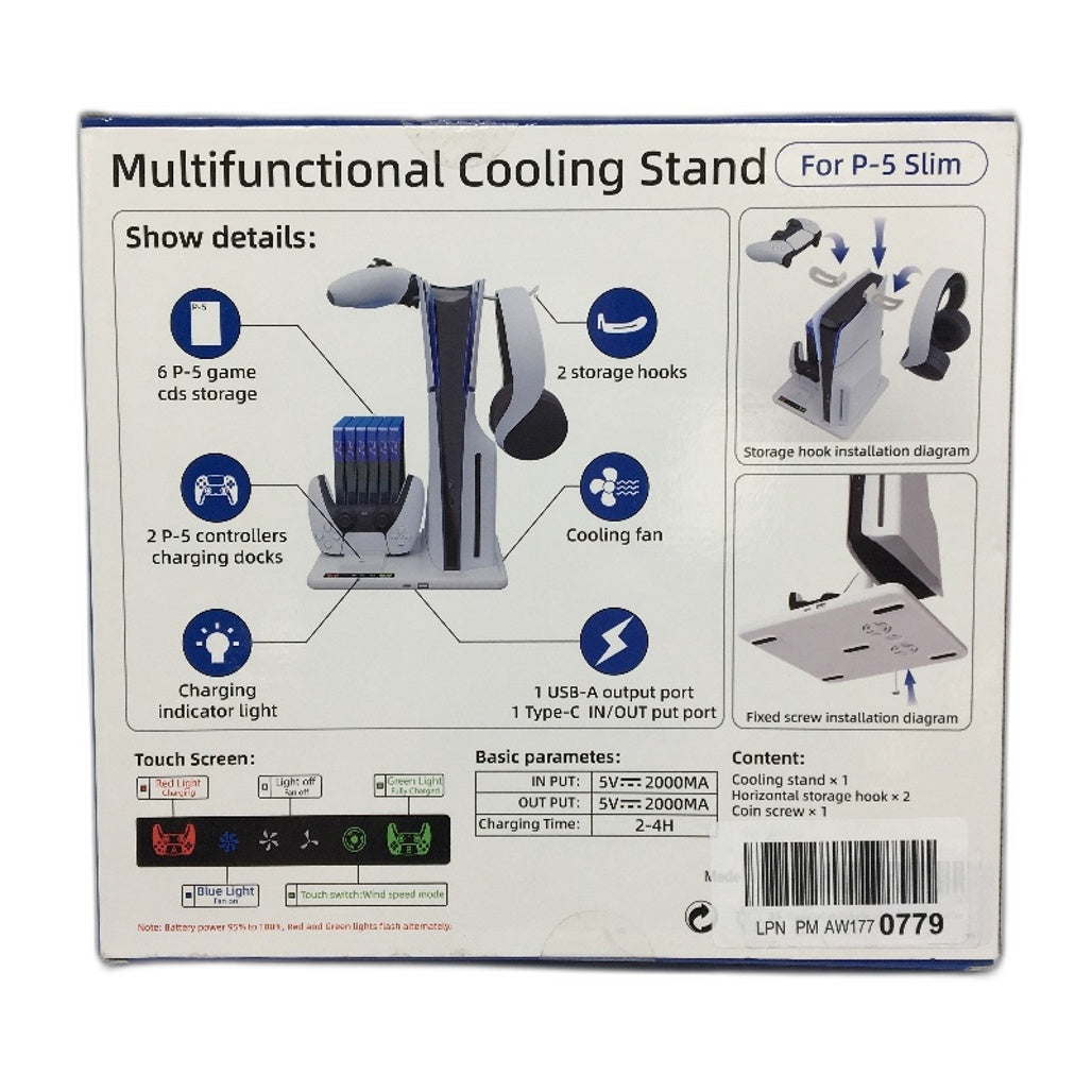 iPlay Multifunctional Cooling Stand Games Storage for P-5 Slim White NEW