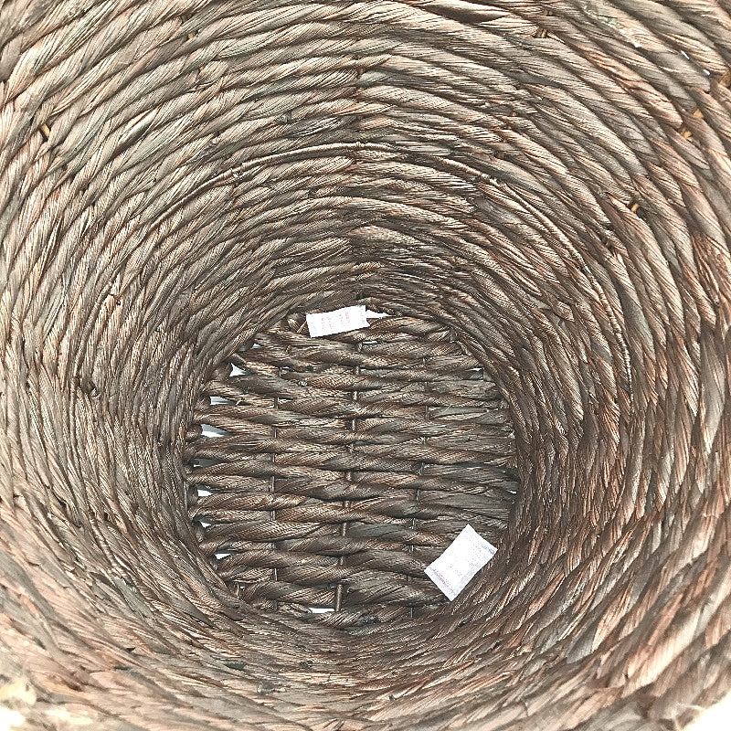 Home and Decor Stylish Chocolate Brown Large Cane Basket with Rope Handles NEW