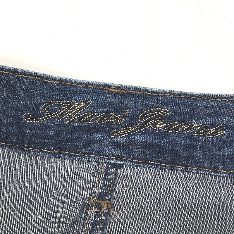 Mavi Blue Midi Denim Skirt Front Split Zip-Up Button Closure Ladies Size Medium