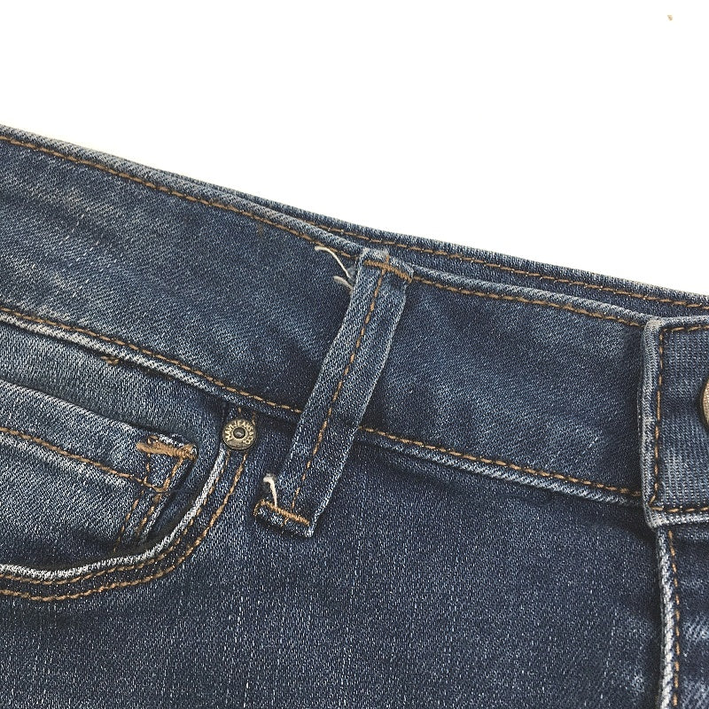 Mavi Blue Midi Denim Skirt Front Split Zip-Up Button Closure Ladies Size Medium